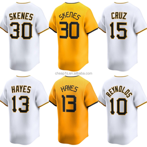 Camiseta de Béisbol Americana Bordada al por Mayor para Hombre de los Pittsburgh Pirates # 30 Paul Skenes # Ropa de Softbol 21 <span class=keywords><strong>Roberto</strong></span> Clemente - Product Image 1