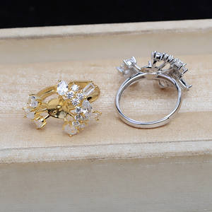 Anillo Abierto de Plata S925 JG5324, Soporte Vacío de Lujo para DIY, para Mujer, para Perlas de 11-12 mm, Accesorios para Joyería - Product Image 3