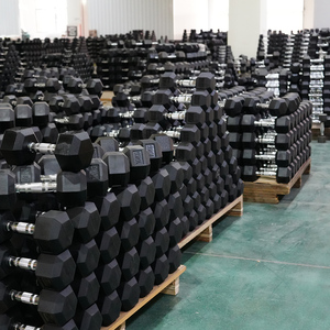 Okpro nhà máy giá bán buôn miễn phí trọng lượng dumbells phòng tập thể dục cao su Hex lục giác quả tạ đặt lb - Product Image 3