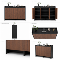 Armoire à chaussures modulaire en contreplaqué de qualité E0 à 4 portes, montage facile et étagères réglables, idéale pour les clients grossistes