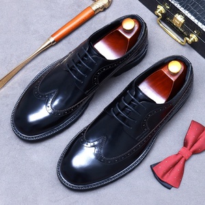 Nouvelles chaussures en cuir pour hommes, style business décontracté, chaussures en cuir à bout large, chaussures en cuir de vachette brillant pour hommes - Product Image 3