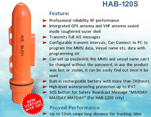 Accessoires marins Suptrue Hab-120s Transpondeur AIS, localisateur <span class=keywords><strong>de</strong></span> bouée, balise <span class=keywords><strong>de</strong></span> navigation GPS 12NM pour la pêche en mer, traqueur HAB-150 - Product Image 5