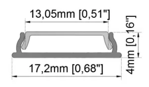 Perfil de alumínio flexível do diodo emissor de luz 17x4mm