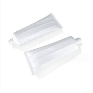 Paquete de manguera cosmética arrugada poligonal blanca de 80g, embalaje de 80ml, botella vacía, botella de vacío de plástico - Product Image 4