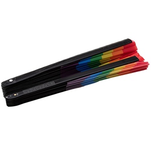 Nouvelles grandes éventails géants imprimés Fierté LGBT Bisexuel Transgenre, éventails de Kung Fu à effet craquelé - Product Image 4