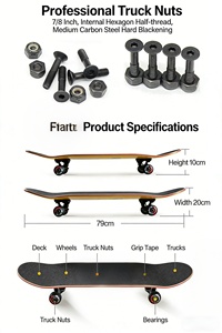 Skateboard Profissional Ruidongle 2026 em Madeira de Bordo de 5 Camadas com Rodas de Rolamento, Brinquedo Criativo para Presente - Product Image 2