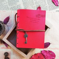 Carnet en cuir PU vintage 64K avec reliure à ruban, journal de poche portable, carnet populaire en papier kraft, carnet de journal étudiant