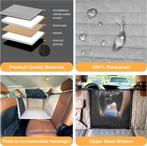 Funda Protectora para Asiento Trasero de Coche para Perros, Extensor de Asiento Trasero con Base Rígida para Perros - Soporta 400 lb, Funda para Mascotas en el Asiento Trasero - Product Image 2