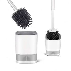 Brosse de nettoyage WC murale en TPR souple avec support – Brosse de toilette en silicone pour salle de bain - Product Image 2