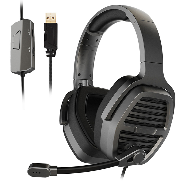Virtual 7.1 Surround Sound USB Gamer Headphones RGB Lighting Active Noise Cancellation Dynamic Drivers for Aviation