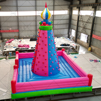 Château gonflable portable en PVC, protection UV, imperméable, installation facile, mur d'escalade pour enfants, jeu de montagne avec obstacles
