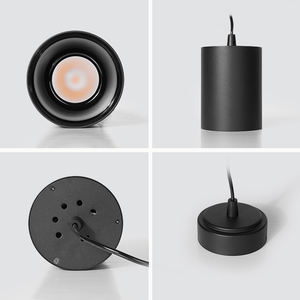 Luz colgante LED cilíndrica moderna de 30W, luz descendente COB de aluminio montada en Superficie redonda para Hotel, cafetería, restaurante - Product Image 4