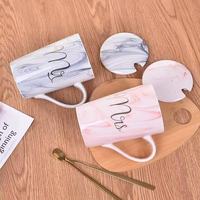 Nouvelle Tasse en Céramique Style Européen Créatif Motif Marbre 2026 – Ensemble de Tasses à Café Modernes pour Couples avec Logo Imprimé, Idéal pour les Fêtes et Cadeaux de Mariage