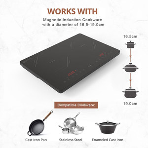 Diseño moderno ahorro de energía 3000W 220-240V 2 quemadores Cocina de Inducción doble con estándar Rohs - Product Image 3