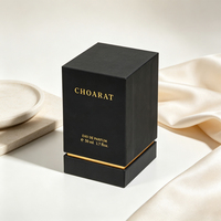 Boîte cadeau de parfum rigide en carton personnalisée en gros, finition mate noire douce au toucher, emballage de luxe pour parfum, boîte en papier pour parfum vide
