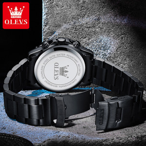 OLEVS 2873 reloj de pulsera de lujo personalizado cronógrafo hombres relojes de esfera grande de lujo para hombres reloj de cuarzo de acero inoxidable para hombre - Product Image 4