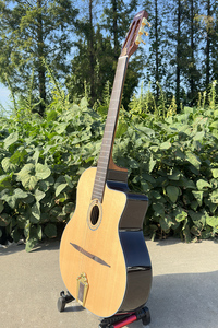 Guitare Manouche Aiersi Professionnelle Faite à la Main en Bois Massif avec Cordes en Acier, Instrument de Musique Vintage <span class=keywords><strong>Bluegrass</strong></span> (GP03T) - Product Image 3