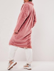 Ladies Fashion Designs Long Fleece Warm <strong>Jacket</strong> High Quality Winter Women Light <strong>Pink</strong> Faux Fur Oversized Thick Coat - Product Image 4