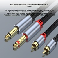 Kabel Audio Dual 6.35mm TS ke Dual RCA untuk Mixer Amplifier Gitar Keyboard Speaker