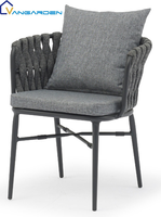 Ensemble de table et de chaises de jardin moderne pour l'extérieur, panneau HPL imperméable, cadre en aluminium, six places, meubles haut de gamme, résistant aux UV