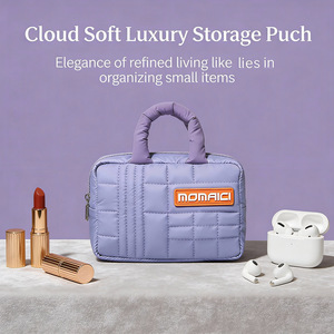 Elegante Bolsa <span class=keywords><strong>de</strong></span> Almacenamiento Acolchada con Diseño <span class=keywords><strong>de</strong></span> Cuadrícula y Logotipo Personalizable, Organizador Multiusos para Regalos Corporativos y Uso Diario - Product Image 2