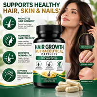 Capsules Nutraceutiques de Qualité Supérieure pour la Croissance Capillaire, Marque Privée, Vente en Gros OEM, 60 Comprimés, Complément Alimentaire pour le Soutien des Cheveux