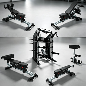Station de <span class=keywords><strong>musculation</strong></span> Smith Premium avec double pile de poids et <span class=keywords><strong>banc</strong></span> à poulies réglable pour la <span class=keywords><strong>musculation</strong></span> à domicile - Product Image 6