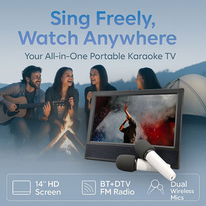 Altavoz de <span class=keywords><strong>Karaoke</strong></span> Recargable de 14 Pulgadas <span class=keywords><strong>con</strong></span> Pantalla HD, Compatible <span class=keywords><strong>con</strong></span> USB, HD-IN, FM, DTV, Altavoz de <span class=keywords><strong>Karaoke</strong></span> Recargable <span class=keywords><strong>para</strong></span> <span class=keywords><strong>TV</strong></span> - Product Image 5