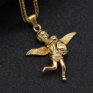 Wholesale Stainless Steel Pendant Gold Plated <b>Angel</b> Pendant Jewelry - Product Image 2