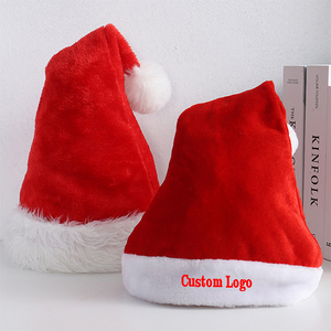 Custom Logo Santa Hat Plush Promotional Party Supply for Festive Events