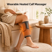 Masseur de mollets chauffant intelligent portable à compression d'air et impulsions rythmiques, conception enveloppante, chargement USB Type-C pour usage domestique et professionnel