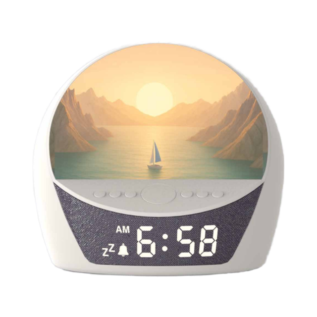 New OEM Smart Electronic Sunrise Alarm Clock Digital Display Snooze Function USB Charging Kids Adults Bedroom Table Clock Sunset