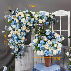 Nuevas Decoraciones Florales Blancas y Azules para Bodas, Arreglos <span class=keywords><strong>de</strong></span> Bolas <span class=keywords><strong>de</strong></span> <span class=keywords><strong>Flores</strong></span>, Arco <span class=keywords><strong>de</strong></span> <span class=keywords><strong>Esquina</strong></span>, <span class=keywords><strong>Flores</strong></span> Artificiales para San Valentín y Graduación - Product Image 3