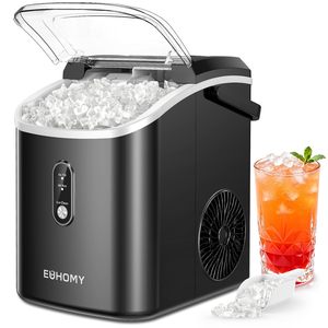 Euhomey Nugget Ice Maker 38lbs Day Portable Countertop With Handle Self Cleaning <b>Cube</b> <b>Cube</b> Ice Maker Electric Ice Maker Plastic - Product Image 1