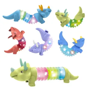 Nouveau dinosaure licorne Animal tête Puzzle étirement roman tuyau jouets soulagement du Stress Fidget Flexible Stretch Pop Tube jouet