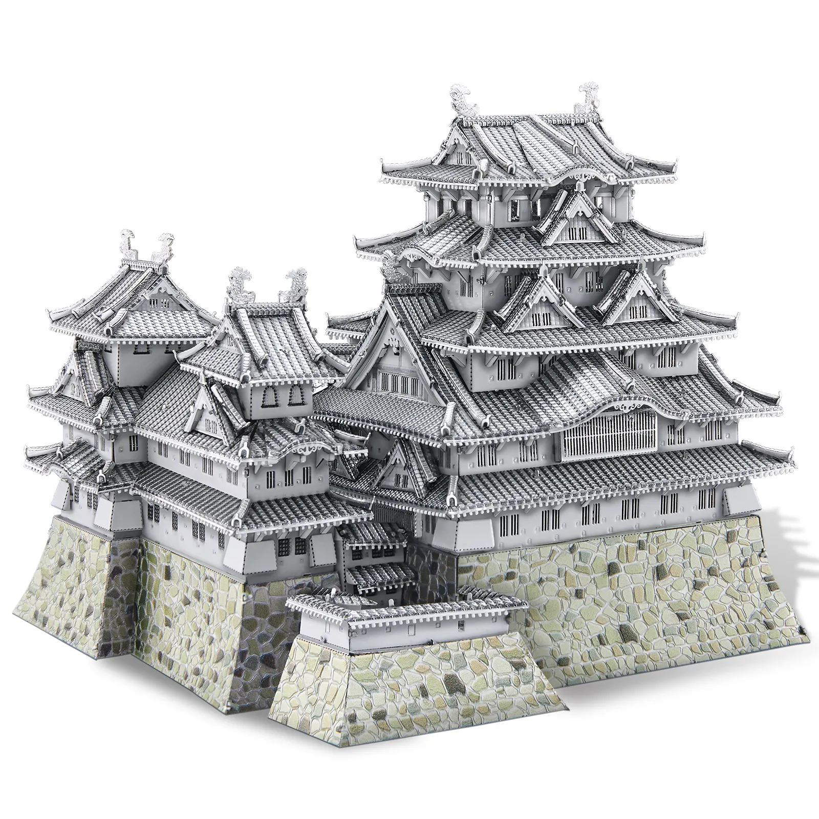 Pcecool castelo himeji, arquitetura japonesa, presente ideal, quebra-cabeça 3d, divertido, diy, kits de artesanato de metal para aniversários e brindes de festa