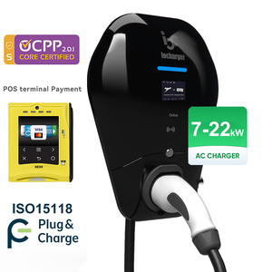 OCPP 2.0.1 ISO15118 plug and charge DLB <span class=keywords><strong>borne</strong></span> de recharge 7 kW <span class=keywords><strong>wallbox</strong></span> 3 phases maison 22kw EV Charger station de charge - Product Image 1