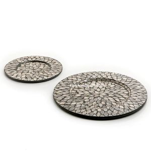Plateau en nacre moderne, écologique, fait à la main, exclusif pour le Ramadan, l'Aïd, plateau de service en coquille naturelle pour les fêtes, cadeau - Product Image 4