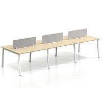 Bureau double modulaire moderne, bureau simple pour le personnel, combinaison chaise et bureau, bureau informatique pour 2 personnes, design face à face, panneau de bureau en bois
