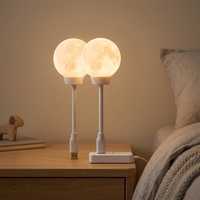 Lampe de nuit LED en forme de planète avec commande vocale, alimentation USB, lumière ambiante RGB pour chambre à coucher, chambre d'enfant, hôtel, maison