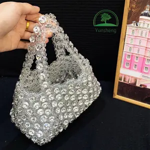 Yunsheng 2024 individueller Strass gewebter Perlen-Clutch-Eimer Gemüse-Korb Handtasche Hochzeit Party Abendtasche