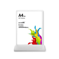 Panneau d'affichage A4 double face, panneau publicitaire LED, boîte lumineuse rechargeable, support de table, porte-menu promotionnel, carte Taiwan