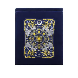 Velvet Embroidery Tarot Zipper Bag Custom Logo Printed Size Wholesale