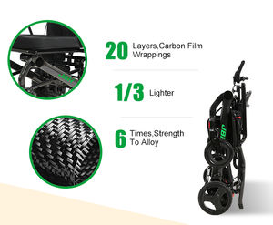 Silla de ruedas eléctrica de fibra de carbono para personas discapacitadas, plegable, inteligente, ultraligera, suministros médicos y dispositivos médicos - Product Image 6