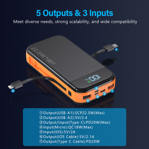 <span class=keywords><strong>พา</strong></span><span class=keywords><strong>ว</strong></span><span class=keywords><strong>เวอร์</strong></span><span class=keywords><strong>แบงค์</strong></span> 20000mAh 22.5W ชาร์จเร็<span class=keywords><strong>ว</strong></span> พร้อมหน้าจอดิจิตอลและสายชาร์จในตัวสำหรับอุปกรณ์มือถือ - Product Image 4