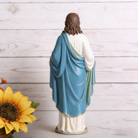 Statue du Sacré-Cœur de Jésus en résine peinte à la main, écologique, figurine religieuse chrétienne, modèle de décoration, cadeau commémoratif