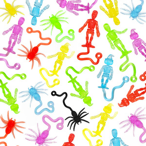 Giocattoli Antistress - Ragno Elastico, Uomo Zucca e Teschio - Scherzi di Halloween da Appendere a Parete - Product Image 1