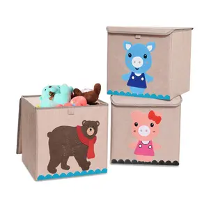 Spot Goods Factory Price Cute Animal Print Collapsible Sturdy Kids Storage Bins mart Storage And Organization