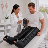 Bottes de récupération des jambes à compression d'air à 8 chambres OEM d'usine, emballage personnalisé, contrôle intelligent du minuterie, masseur complet des jambes 30-250 mmHg