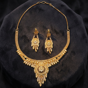 Wholesale 14K 18K 24K Gold Filled Forming Short Necklaces, Brass Gold Plated Fashion Jewelry Set, Traditional Design Jewelry Set - Product Image 1